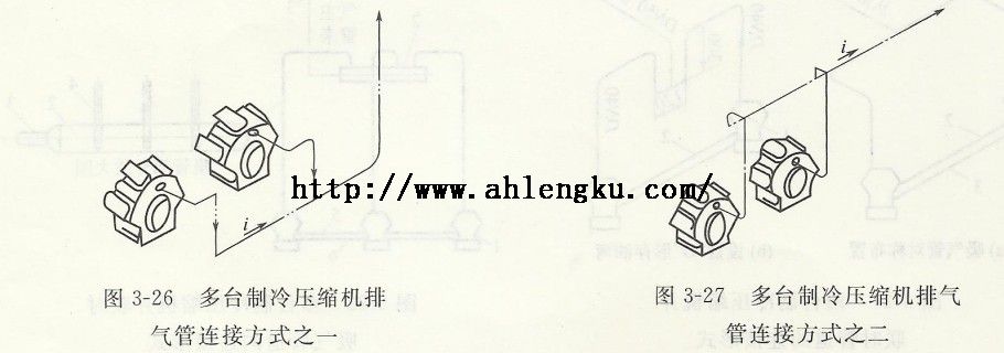 多臺壓縮機排氣管的連接 多臺壓縮機排氣管的連接